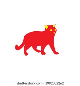 Devil cat icon -stock illustration.