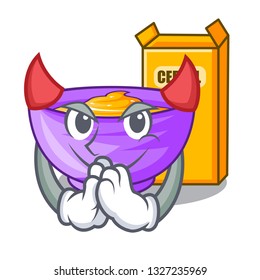 Devil cereal box in the shape mascot