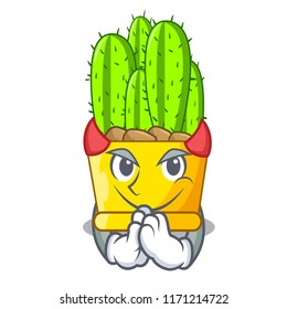 Devil cereus cactus in a pot cartoon