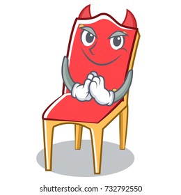 Devil chair character cartoon vector art illustration