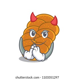 Devil challah mascot cartoon style