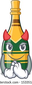 Devil champagne bottle in the character fridge