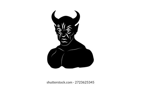 Personagem do Diabo , silhueta isolada preta