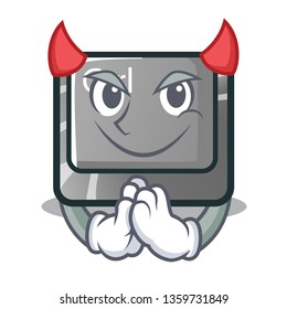 Devil character ctrl button attached on computer
