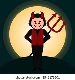 Devil character image. Halloween costume - Vector illustration