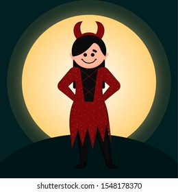 Devil character image. Halloween costume - Vector illustration