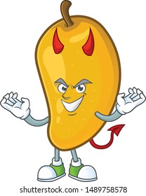 Devil character mango fruit with cartoon mascot