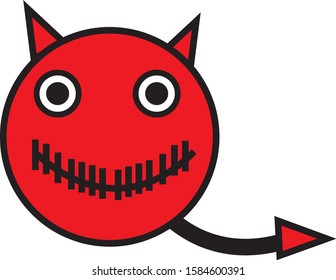 devil character smile red & black 