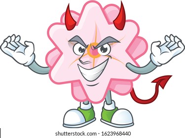 Devil chinese pink flower Cartoon character design