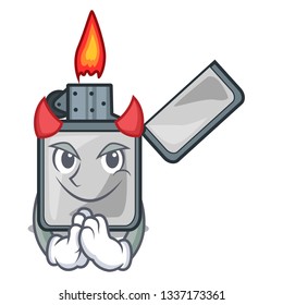Devil cigarette lighters isolated with the cartoon