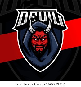 devil cloak mascot esport logo design