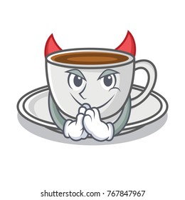 Devil coffee character cartoon style