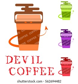 devil coffee, Vector image, flat design