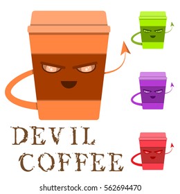 Devil coffee,Vector image, flat design