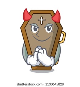 Devil coffin mascot cartoon style vector illustration