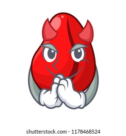 Devil cola nut fruits isolated on cartoon