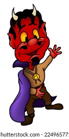 Devil - Colored Cartoon Illustration, Vector