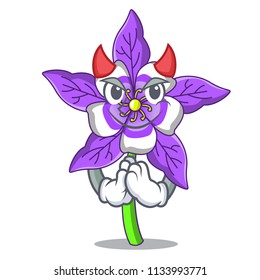 Devil columbine flower mascot cartoon