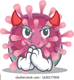 Devil corona virus Cartoon in character design