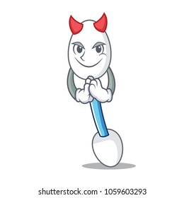 Devil cotton swab mascot cartoon