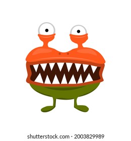 The devil crab smiled brightly.,cartoon vector,alien monster illustration,isolated cartoon on white background.