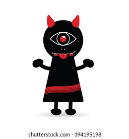 devil creature cute illustration in colorful