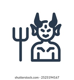 Devil for Creepy halloween Vector Icon