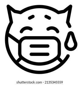 Devil crying emoji a situation of coronavirus pandemic