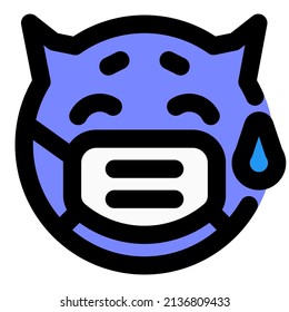 Devil crying emoji a situation of coronavirus pandemic