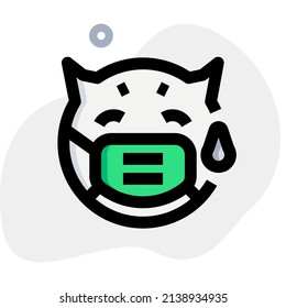 Devil crying emoji a situation of coronavirus pandemic