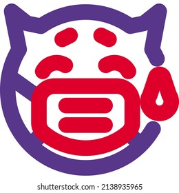 Devil crying emoji a situation of coronavirus pandemic