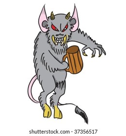 devil with cup