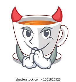 Devil cup mint tea isolated with character