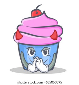 Devil cupcake character cartoon style