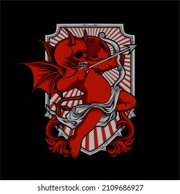 devil cupid illustration with awesome background
