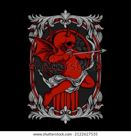 devil cupid illustration with awesome background
