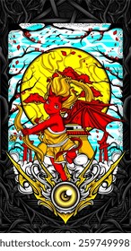 devil cupid illustration	for awesome t shirt design