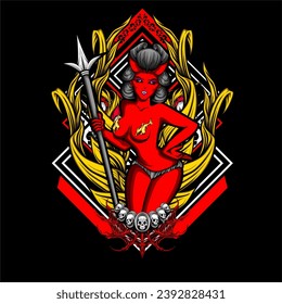 ilustración cupido diablo para el diseño de camisetas y otros