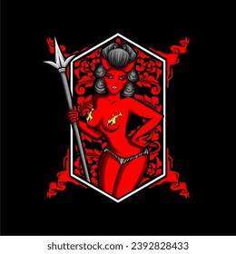 ilustración cupido diablo para el diseño de camisetas y otros