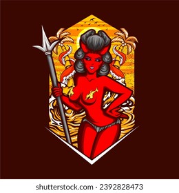 devil cupid illustration for t shirt design and other
