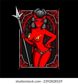 devil cupid illustration for t shirt design and other