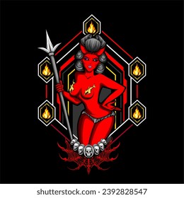ilustración cupido diablo para el diseño de camisetas y otros