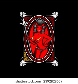 devil cupidgrafik für T-Shirt-Design und andere