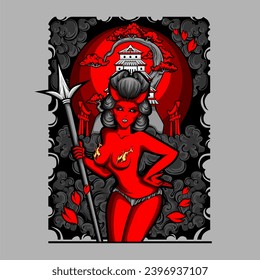 devil cupid illustration for t shirt design