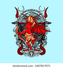 devil cupid illustration for t shirt design