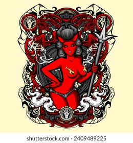 devil cupid illustration for t shirt design