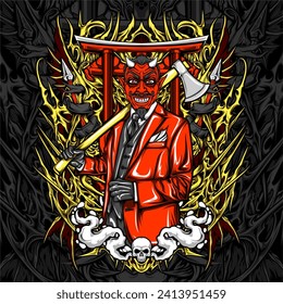 ilustración cupido diablo para diseño de camiseta