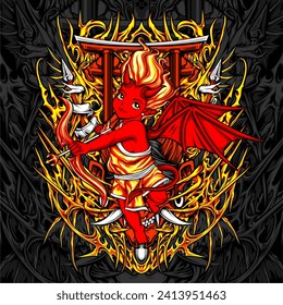 devil cupid illustration for t shirt design