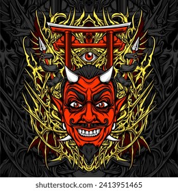 ilustración cupido diablo para diseño de camiseta