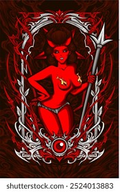 devil cupid illustration for t shirt design